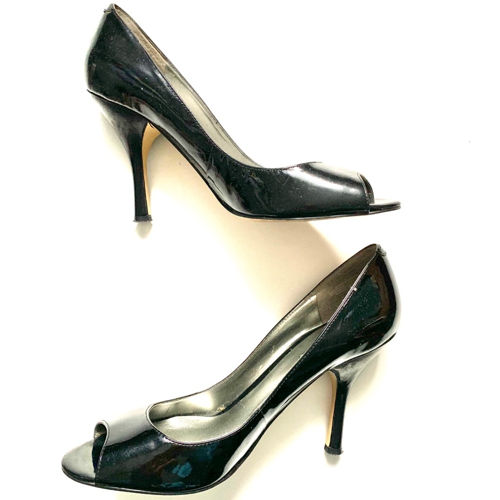 Nine West black patent leather heels